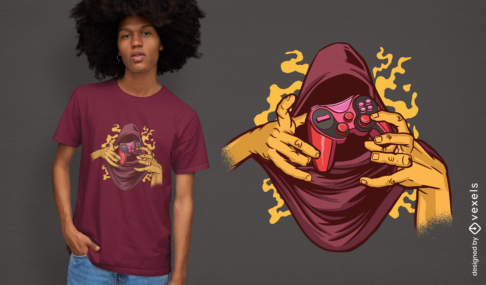 Diseño de camiseta de joystick mágico