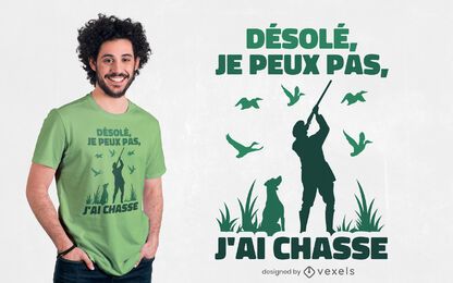 Diseño de camiseta de cita francesa de caza. Diseño de camiseta de cita francesa de caza.