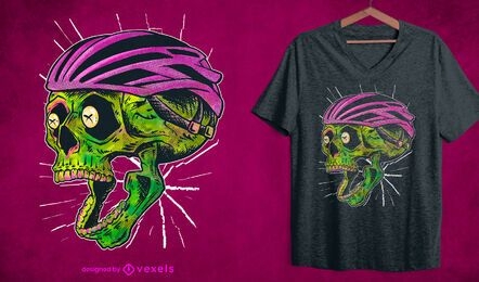 Diseño de camiseta de calavera ciclista