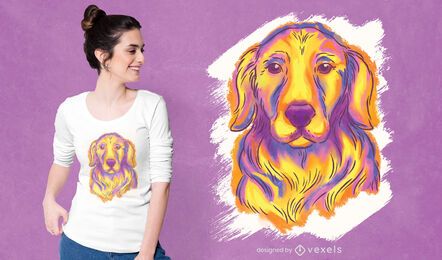 Diseño de camiseta de acuarela de golden retriever