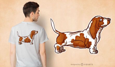 Diseño de camiseta basset hound