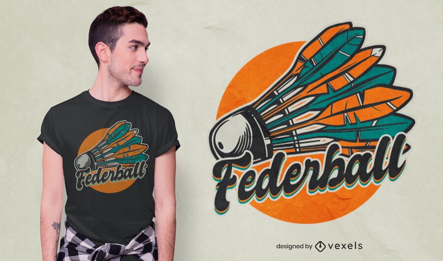 Shuttlecock German t-shirt design Shuttlecock German t-shirt design