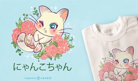 Baixar Vetor De Design De Camiseta Ramen De Gato Kawaii