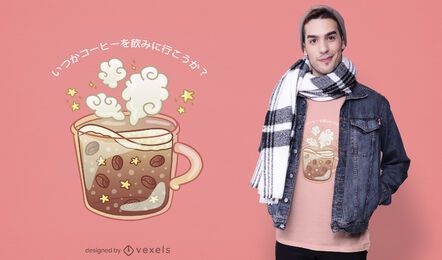 Cute coffe cup t-shirt design Cute coffe cup t-shirt design