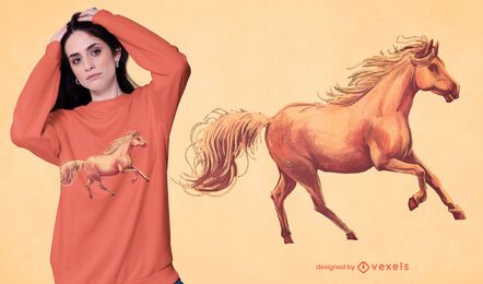 Diseño de camiseta de caballo realista.