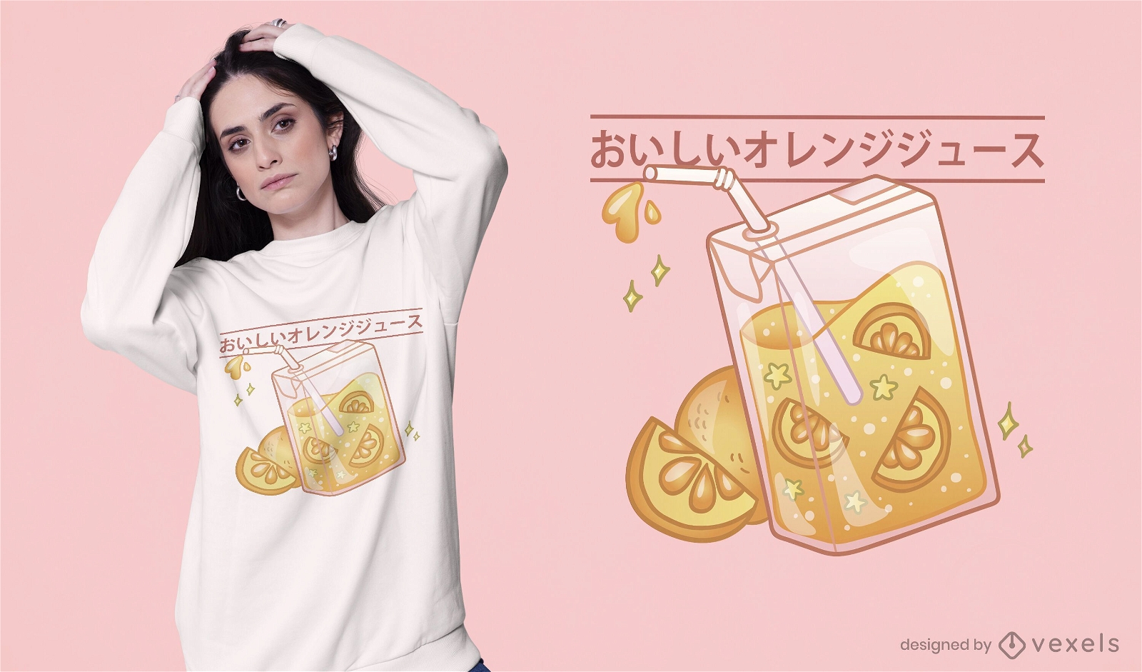 Cute orange juice box t-shirt design