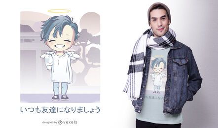 Netter Engel Anime T-Shirt Design