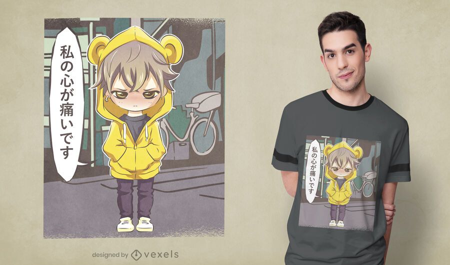 Angry anime child t-shirt design Angry anime child t-shirt design