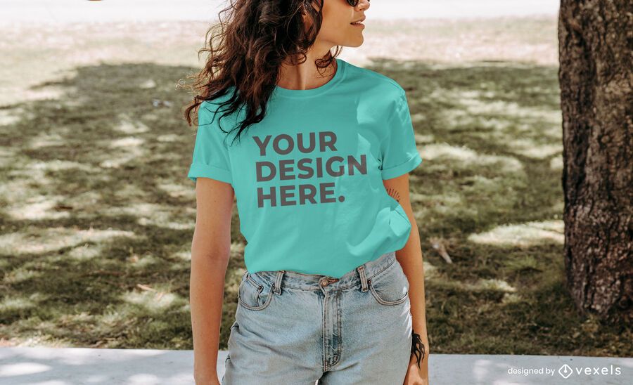 Park model t-shirt mockup Park model t-shirt mockup