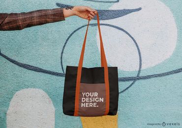Mockup de bolso de mano colgante diseño psd Mockup de bolso de mano colgante diseño psd