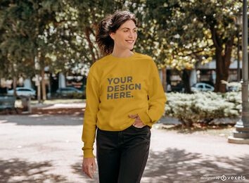 Street model sweatshirt mockup design