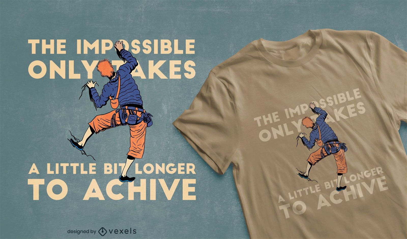 Design de camiseta de alpinista