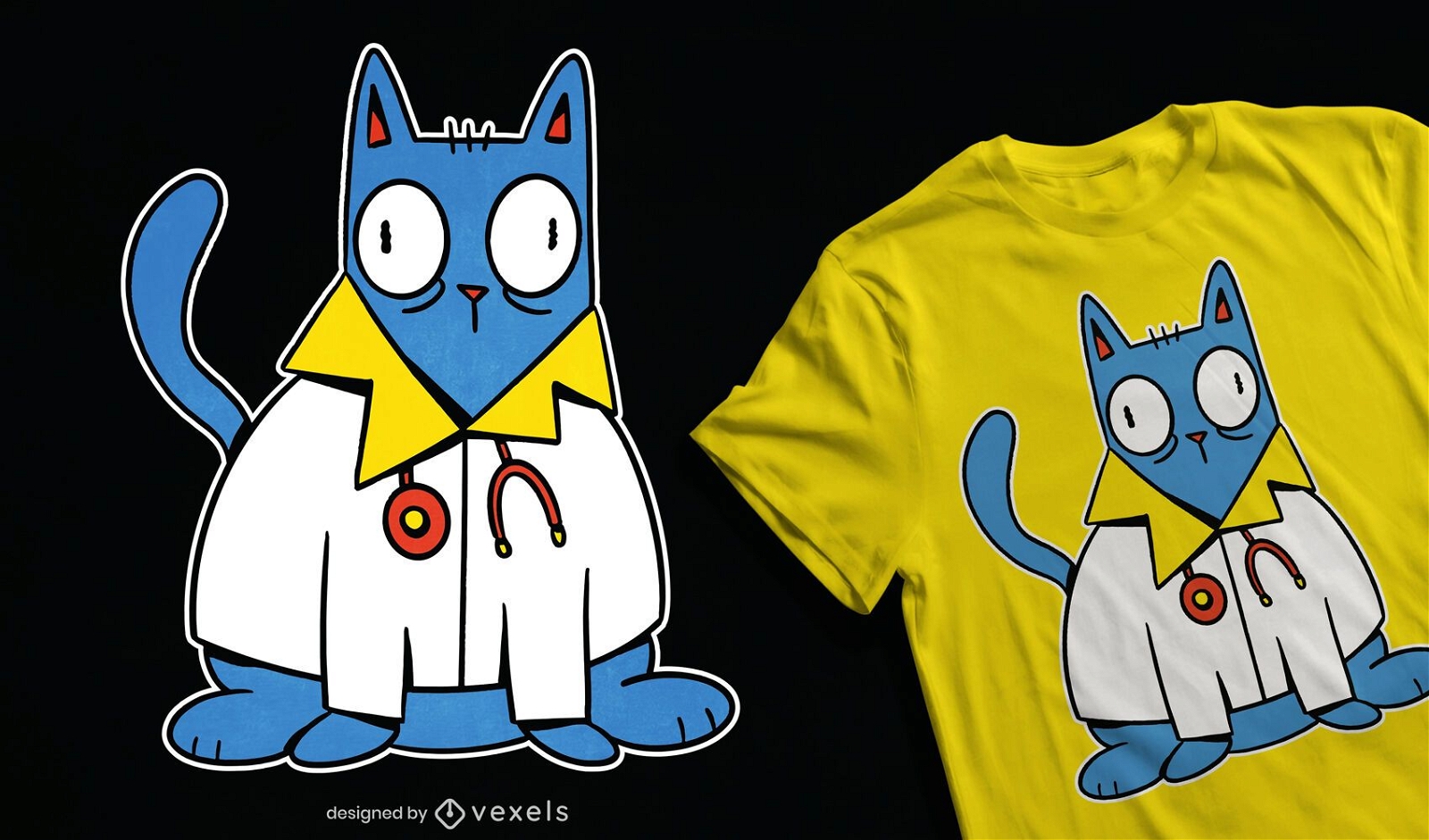Design de camiseta de gato médico