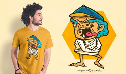 Design de camiseta de homem idoso louco