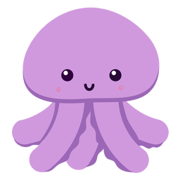 Happy Octopus flach PNG-Design