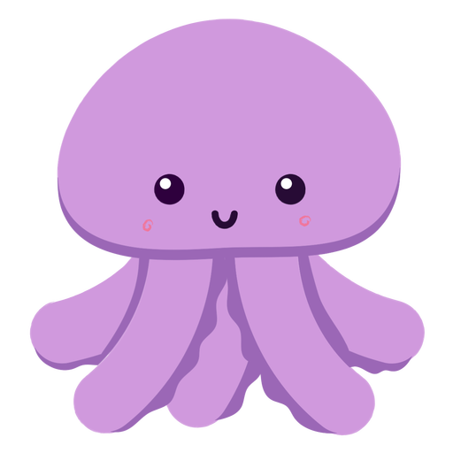 Happy Octopus flach PNG-Design
