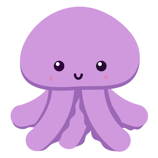 Pulpo feliz plano Diseño PNG