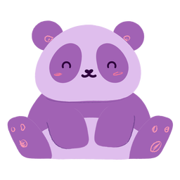 Happy panda flat PNG Design