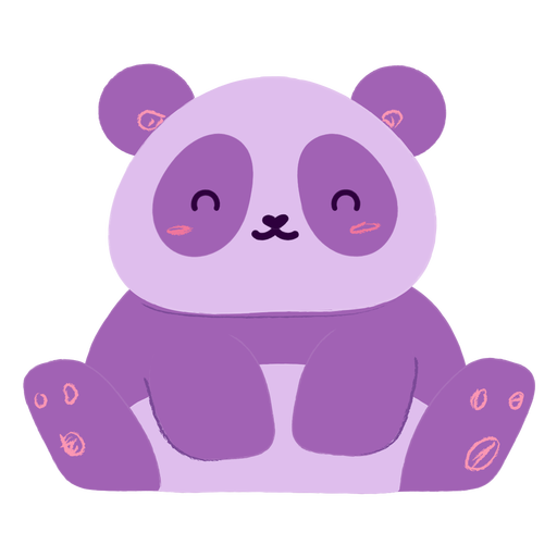 Happy panda flat PNG Design