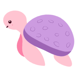 Happy swimming turtle flat