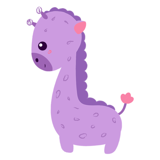 Happy purple giraffe flat PNG Design