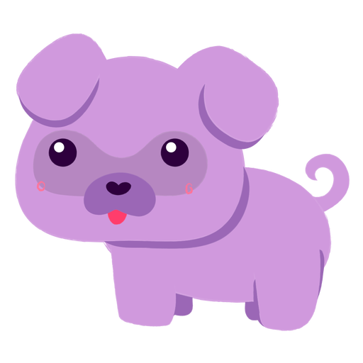 Happy purple corgi flat PNG Design