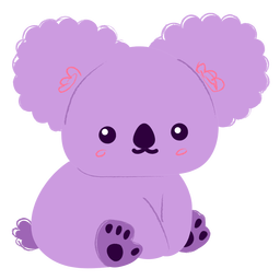 Happy purple koala flat PNG Design