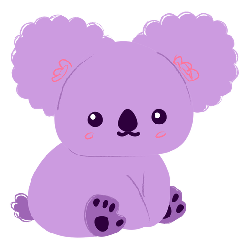 Feliz coala roxa plana