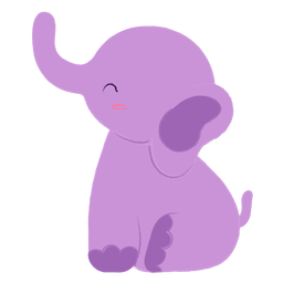 Elefante roxo feliz Desenho PNG