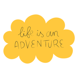 Letras manuscritas de vida aventurera Diseño PNG