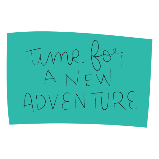 New adventure handwritten lettering PNG Design