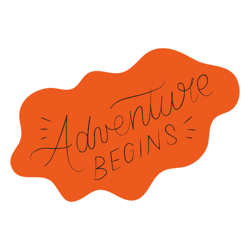 La aventura comienza con letras escritas a mano Diseño PNG