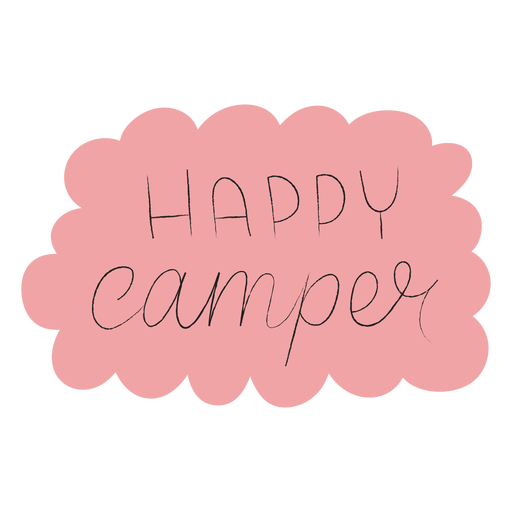 Happy Camper handgeschriebener Schriftzug PNG-Design