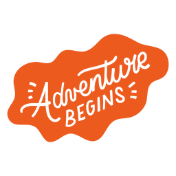 Adventure begins lettering Transparent PNG