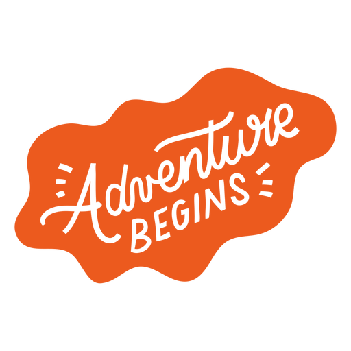La aventura comienza con las letras Diseño PNG