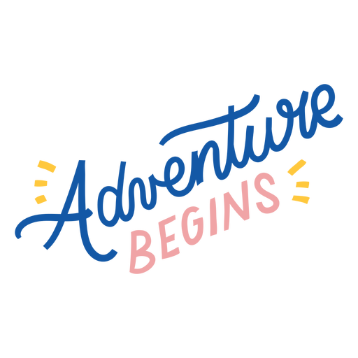 Adventure Begins Colorful Lettering - Transparent Png & Svg Vector File