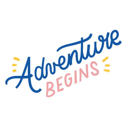 Adventure begins colorful lettering PNG Design