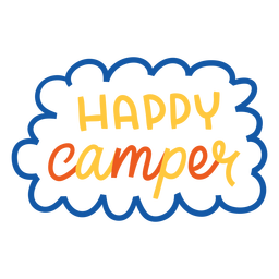 Happy camper colorful lettering PNG Design