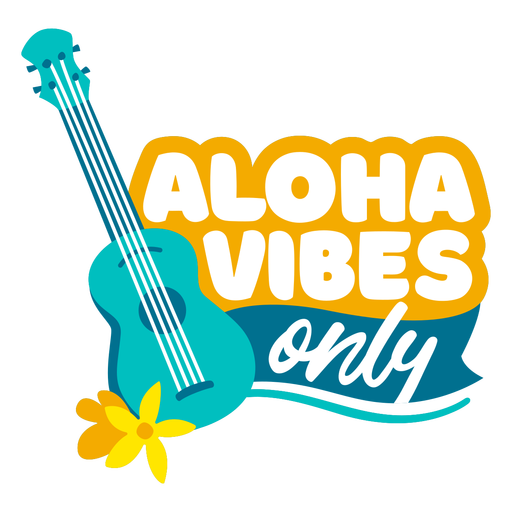 Aloha vibes flat quote PNG Design