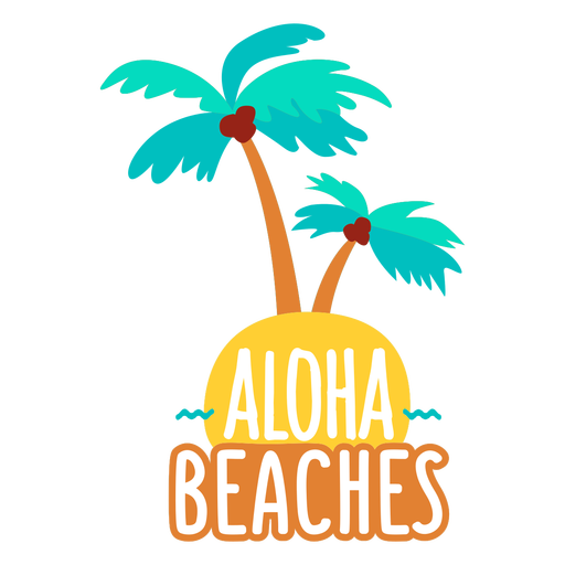Aloha Beach Flat Desenho PNG