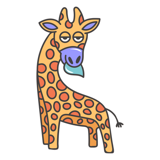 Desenhos animados comendo girafa