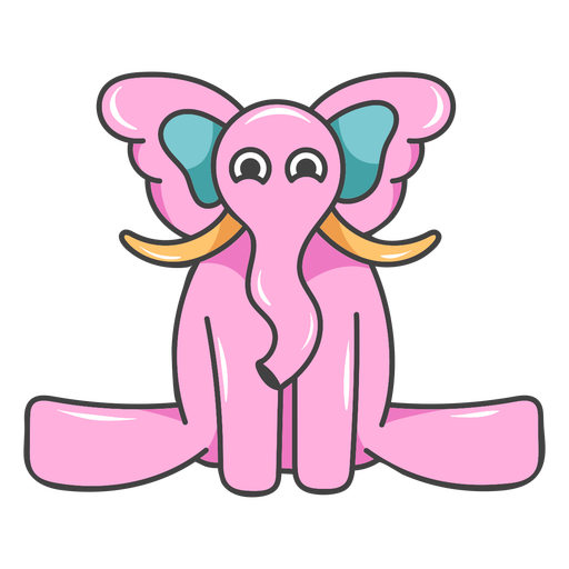 Dibujos animados de elefante rosa