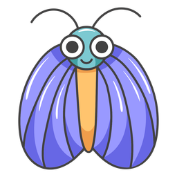 Dibujos animados de mariposa feliz Diseño PNG