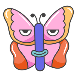 Dibujos animados de mariposa colorida Diseño PNG