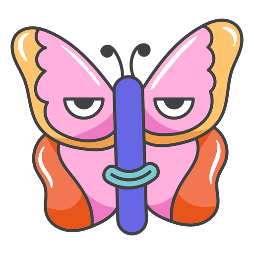 Colorful butterfly cartoon PNG Design