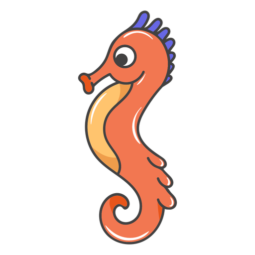Cute seahorse cartoon PNG Design