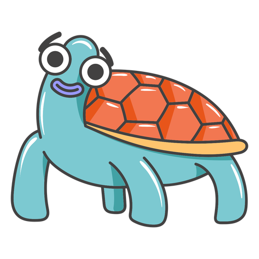 Desenho de tartaruga feliz