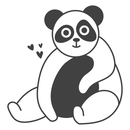 Panda glücklich gefüllt PNG-Design