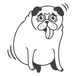 Curso de preenchimento de cachorro cansado Desenho PNG Transparent PNG