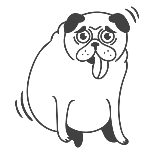 Curso de preenchimento de cachorro cansado Desenho PNG